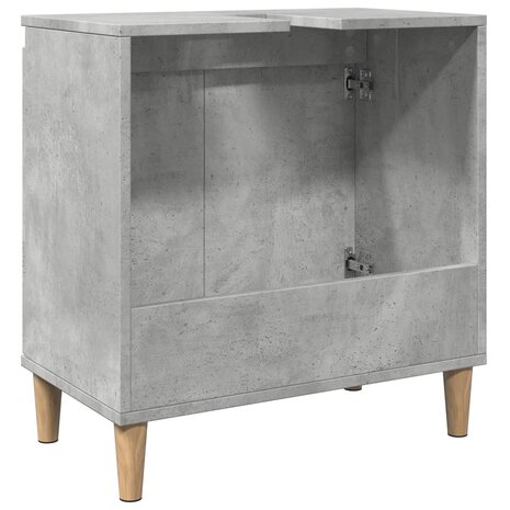 Wastafelkast 58x33x60 cm bewerkt hout betongrijs 7