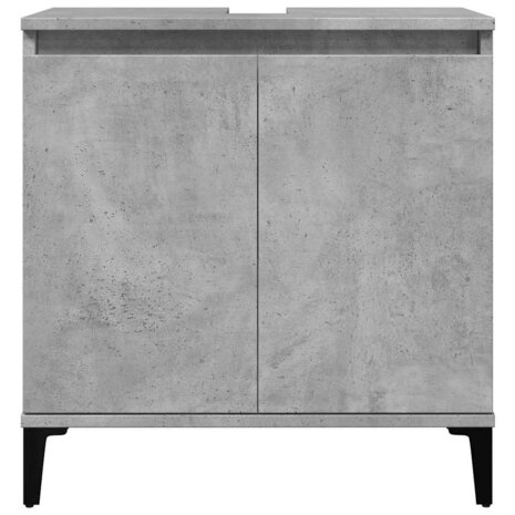 Wastafelkast 58x33x60 cm bewerkt hout betongrijs 4