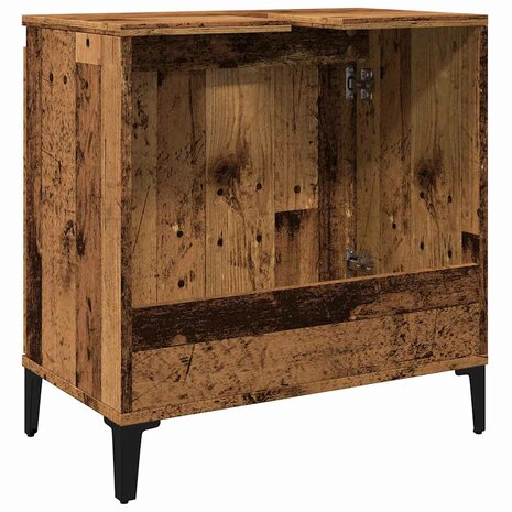 Wastafelkast 58x33x60 cm bewerkt hout oud houtkleurig 7