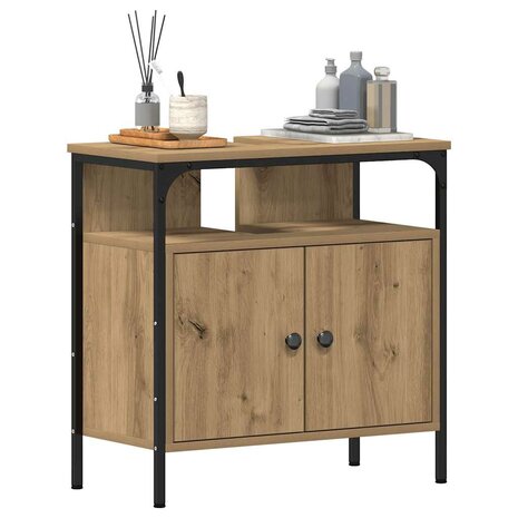 Wastafelkast 60x30x60 cm spaanplaat ambachtelijk eikenkleurig 4