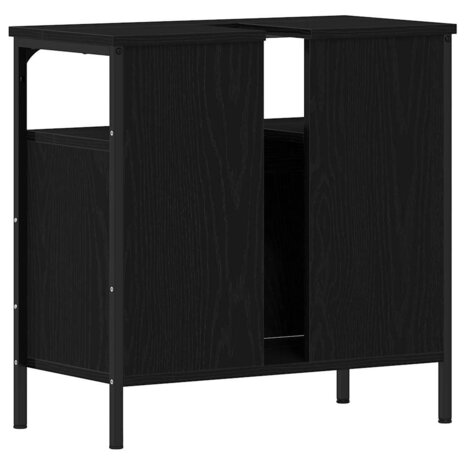 Wastafelkast 60x30x60 cm spaanplaat zwart eikenkleurig 8