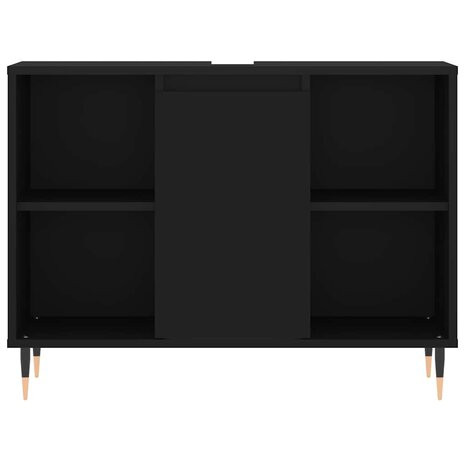 Badkamerkast 80x33x60 cm bewerkt hout zwart 6