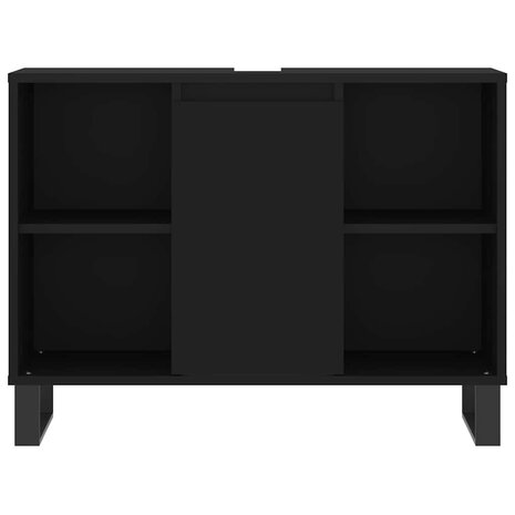 Badkamerkast 80x33x60 cm bewerkt hout zwart 6