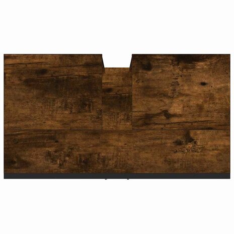 Badkamerkast 60x33x60 cm bewerkt hout gerookt eikenkleurig 9