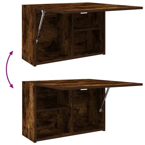 Badkamerwandkast 60x25x40 cm bewerkt hout gerookt eikenkleurig 9