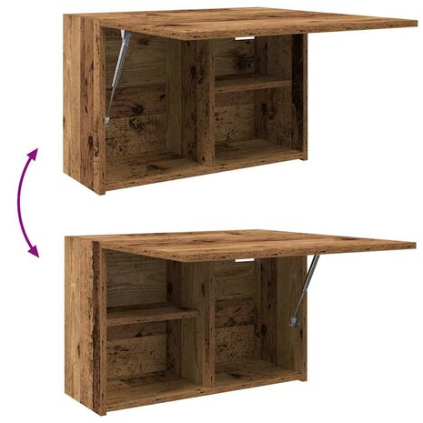 Badkamerwandkast 60x25x40 cm bewerkt hout oud houtkleurig 9