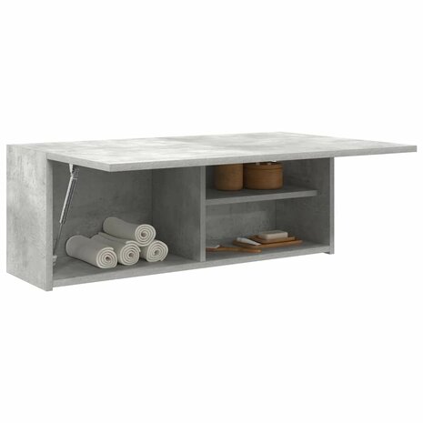 Badkamerwandkast 80x25x30 cm bewerkt hout betongrijs 4
