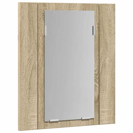 Badkamerkast met spiegel LED 40x12x45 acryl sonoma eikenkleurig 8