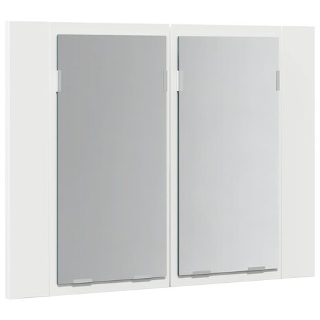 Badkamerkast met spiegel en LED 60x12x45 cm acryl wit 8