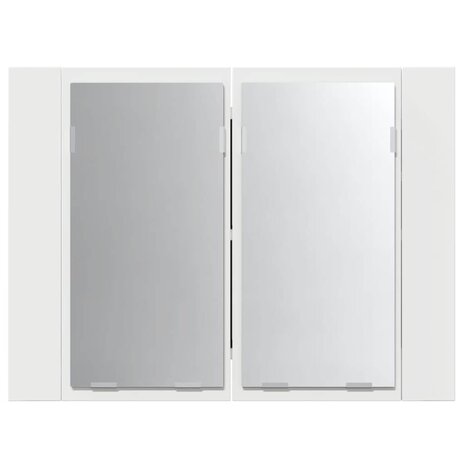 Badkamerkast met spiegel en LED 60x12x45 cm acryl wit 9