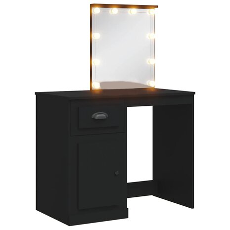 Kaptafel met LED-verlichting 90x42x132,5 cm zwart 2