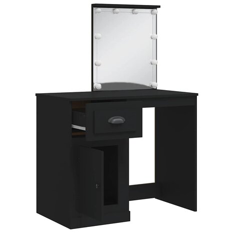 Kaptafel met LED-verlichting 90x42x132,5 cm zwart 4