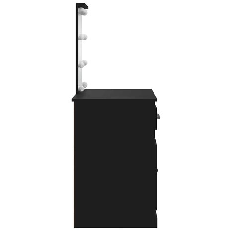 Kaptafel met LED-verlichting 90x42x132,5 cm zwart 6