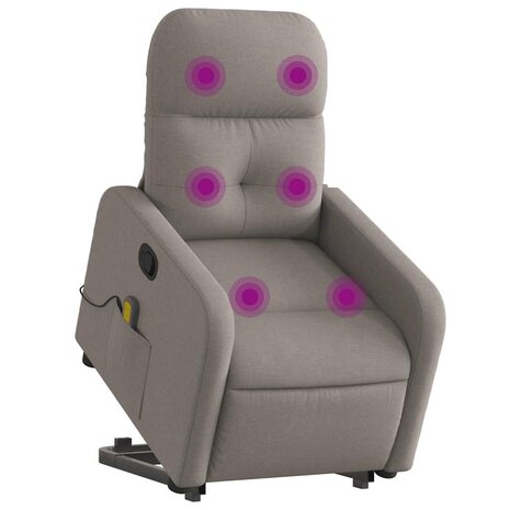 Sta-op-massagestoel verstelbaar stof taupe 3