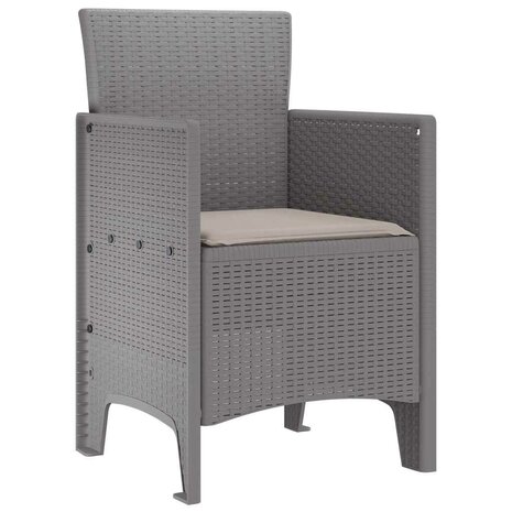 Tuinstoel 2 pcs Lichtgrijs 53 x 49 x 85 cm PP 4