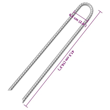 Tentharingen 6 st U-vormig Ø12 mm 41,5 cm gegalvaniseerd staal 5