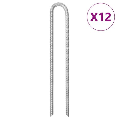 Tentharingen 12 st U-vormig Ø12 mm 41,5 cm gegalvaniseerd staal 1