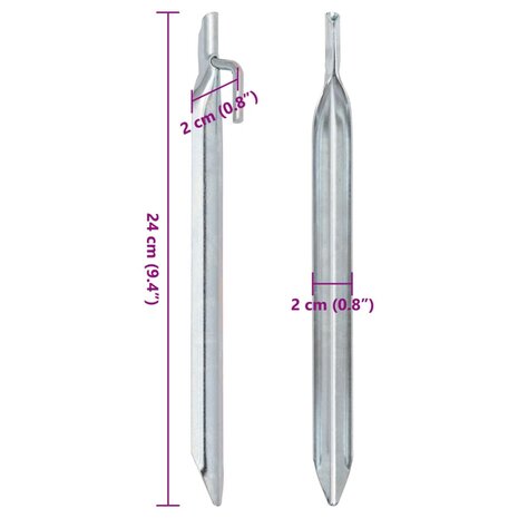 Tentharingen 24 st V-vormig Ø20 mm 24 cm gegalvaniseerd staal 6