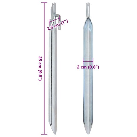 Tentharingen 24 st V-vormig Ø20 mm 25 cm gegalvaniseerd staal 6