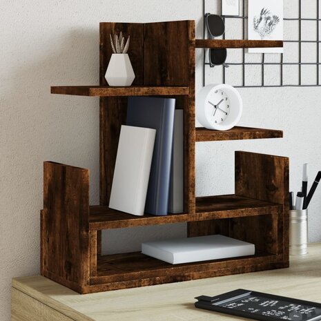 Bureau organiser 49x20x52,5 cm bewerkt hout gerookt eikenkleur 1