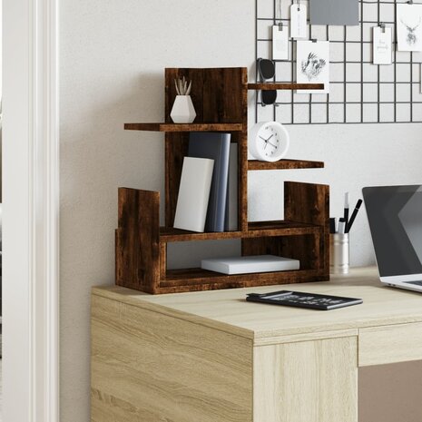Bureau organiser 49x20x52,5 cm bewerkt hout gerookt eikenkleur 3