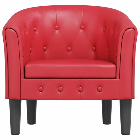 Kuipstoel kunstleer rood 3