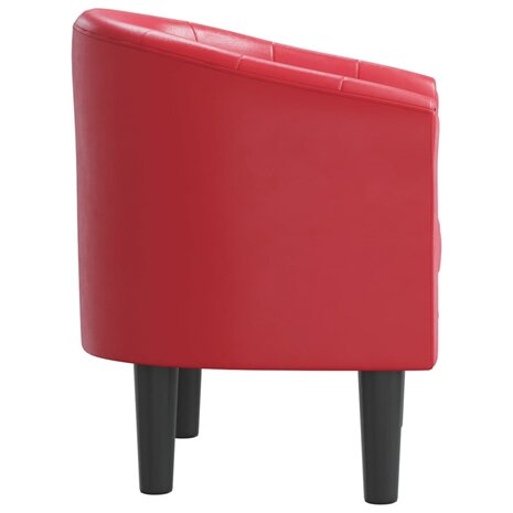 Kuipstoel kunstleer rood 4