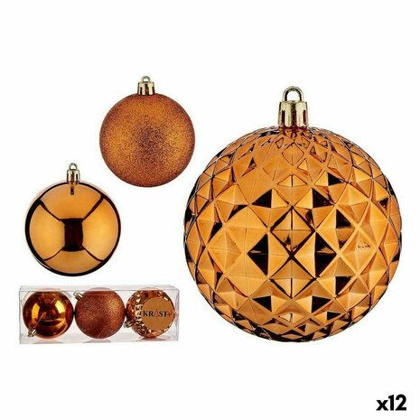 Set kerstballen Krist+ HM20220-069 HM20220-069 Oranje PVC Ø 8 cm (12 Stuks) 1