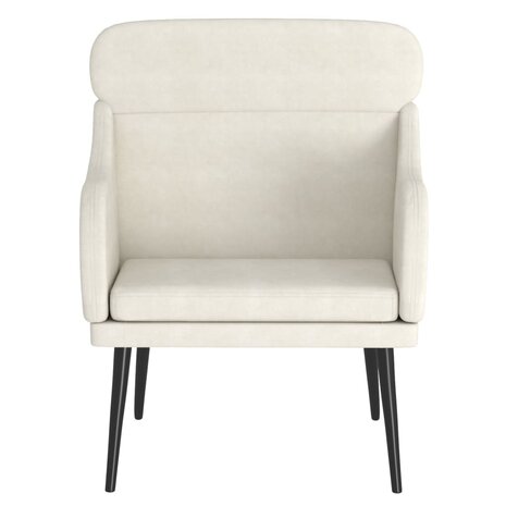 Fauteuil 63x76x80 cm fluweel crèmekleurig 3