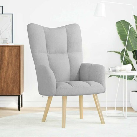 Relaxstoel stof wolk grijs 2