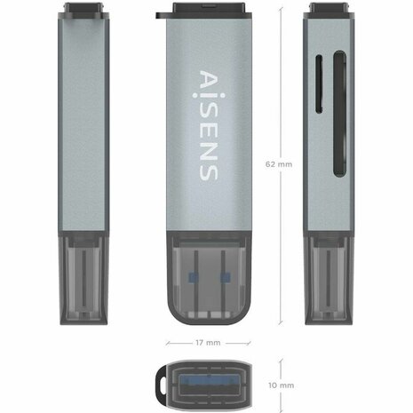 Kaartlezer Aisens ASCR-2A09-GR Grijs 4