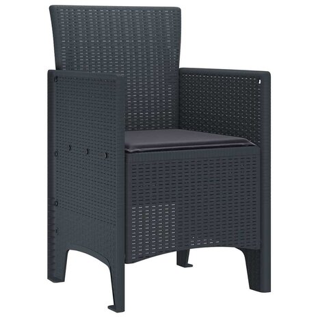 Tuinstoel 2 pcs Antraciet 53 x 49 x 85 cm PP 4