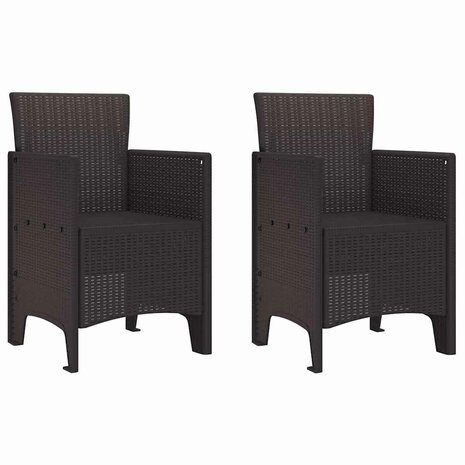 Tuinstoel 2 pcs Bruin 53 x 49 x 85 cm PP 2