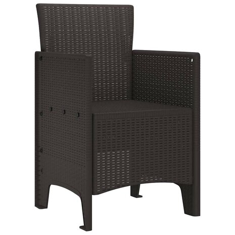 Tuinstoel 2 pcs Bruin 53 x 49 x 85 cm PP 3
