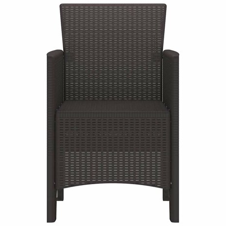 Tuinstoel 2 pcs Bruin 53 x 49 x 85 cm PP 5