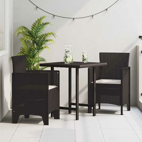 Tuinstoel 2 pcs Bruin 53 x 49 x 85 cm PP 1