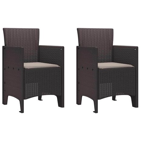 Tuinstoel 2 pcs Bruin 53 x 49 x 85 cm PP 2
