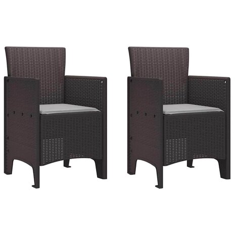 Tuinstoel 2 pcs Bruin 53 x 49 x 85 cm PP 2