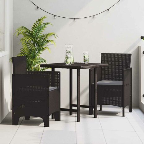 Tuinstoel 2 pcs Bruin 53 x 49 x 85 cm PP 1