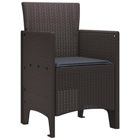 Tuinstoel 2 pcs Bruin 53 x 49 x 85 cm PP 4