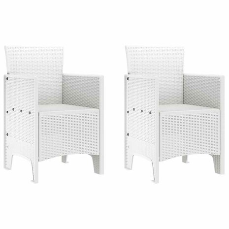 Tuinstoel 2 pcs Wit 53 x 49 x 85 cm PP 2