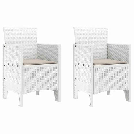 Tuinstoel 2 pcs Wit 53 x 49 x 85 cm PP 2