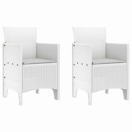 Tuinstoel 2 pcs Wit 53 x 49 x 85 cm PP 2