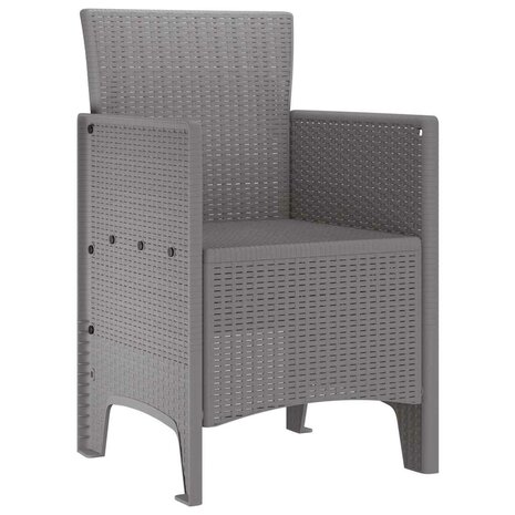 Tuinstoel 2 pcs Lichtgrijs 53 x 49 x 85 cm PP 4