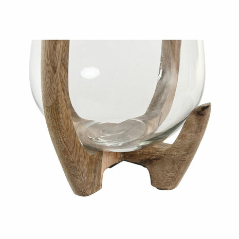 Kaarshouder Home ESPRIT Natuurlijk Kristal Mangohout 18 x 18 x 33 cm 2