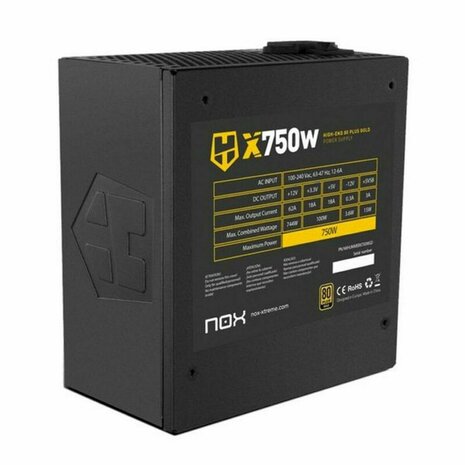 Stroomvoorziening voor Gaming Nox-Xtreme Hummer X750W ATX 750 W 80 Plus Gold 3