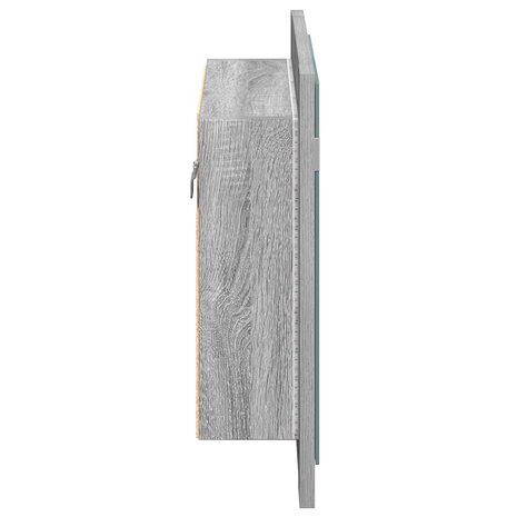 Spiegelkast LED 60x12x45 cm bewerkt hout grijs sonoma eiken 8