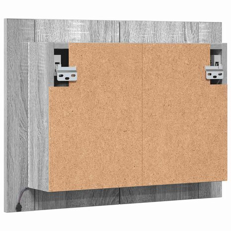 Spiegelkast LED 60x12x45 cm bewerkt hout grijs sonoma eiken 9