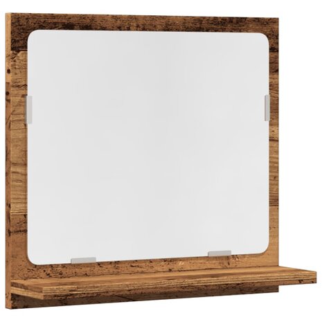Badkamerspiegelkast 40x11x37 cm bewerkt hout oud houtkleurig 2