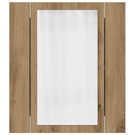 Badkamerspiegelkast LED 40x12x45 cm bewerkt hout artisan eiken 6